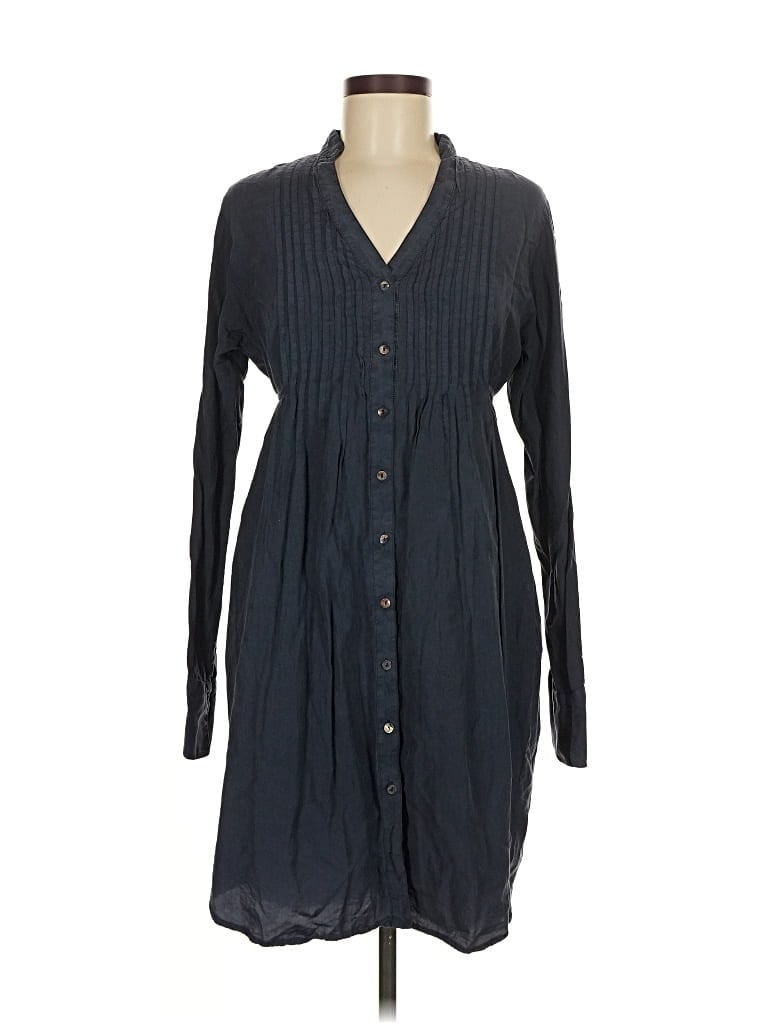 Pre-owned 120% Lino Casual Dress In Gray