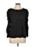Max Studio Polka Dots Black Long Sleeve Blouse Size L - photo 1