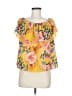 Lily White 100% Polyester Yellow Short Sleeve Blouse Size M - photo 1