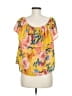 Lily White 100% Polyester Yellow Short Sleeve Blouse Size M - photo 2