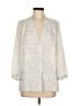 Laundry by Shelli Segal 100% Polyester Gray Ivory 3/4 Sleeve Blouse Size M - photo 1