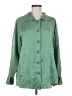 URU 100% Silk Green 3/4 Sleeve Silk Top Size 6 - photo 1