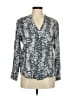 Soft Joie Animal Print Silver Long Sleeve Blouse Size M - photo 1
