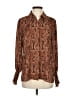 Express 100% Polyester Animal Print Brown Long Sleeve Blouse Size S - photo 1