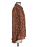Express 100% Polyester Animal Print Brown Long Sleeve Blouse Size S - photo 4