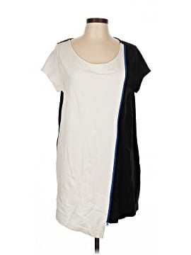 lynn ritchie silver dress Lynn Ritchie SILVER womens Dress Sz L. Crossover top Rouched sides Rayon