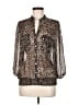 Dex 100% Polyester Animal Print Brown Long Sleeve Blouse Size M - photo 1
