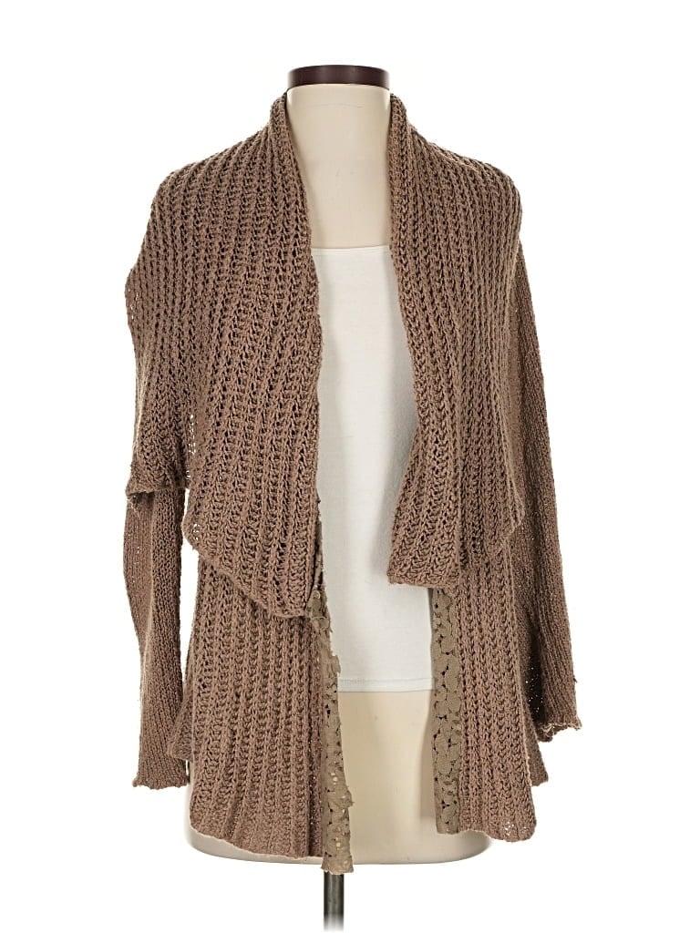 Pre-owned Knitted & Knotted Cardigan Sweater In Brown