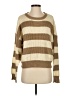 La Miel 100% Acrylic Stripes Tan Pullover Sweater Size S - photo 1