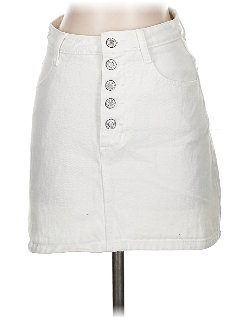 Pre-owned J. Galt Denim Skirt In White