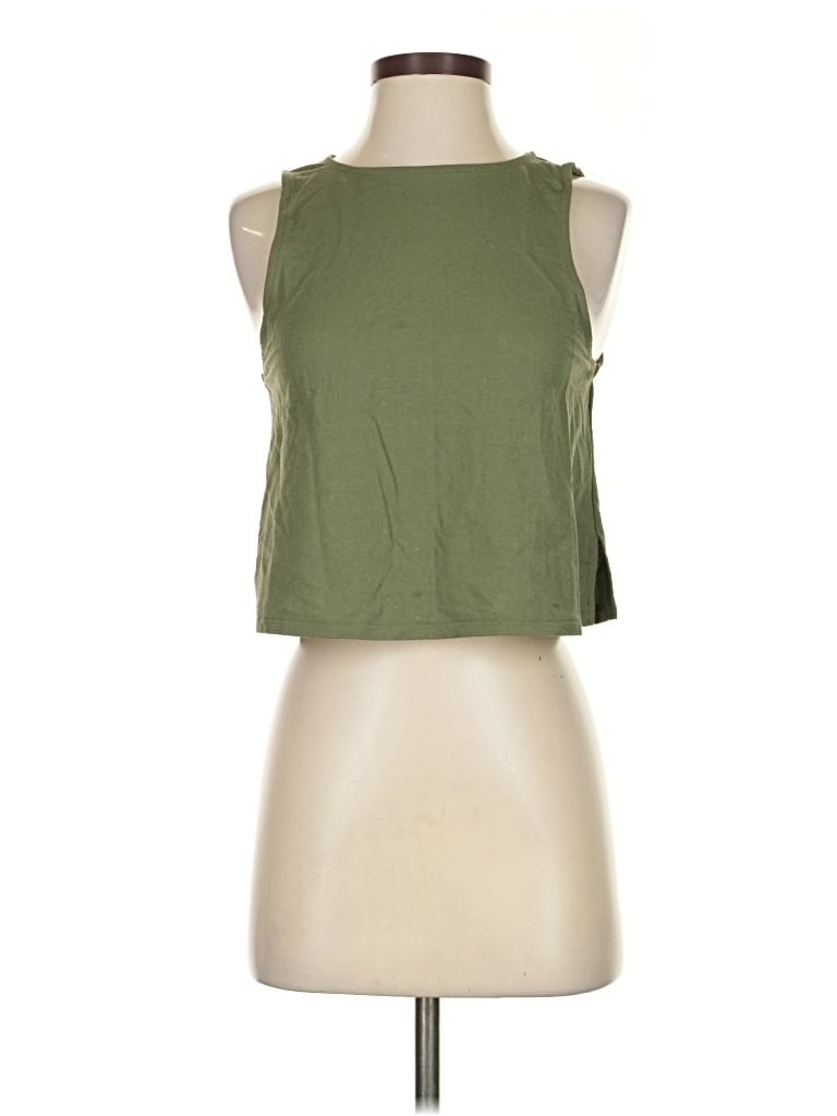 Pre-owned Mng Tank Top Green Halter Neckline Tops