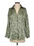Zara Animal Print Green Long Sleeve Blouse Size S - photo 1