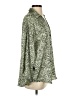 Zara Animal Print Green Long Sleeve Blouse Size S - photo 4