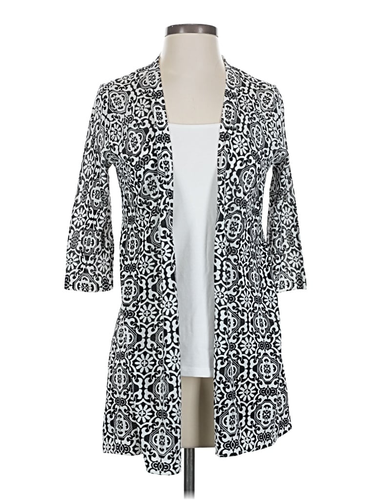 Pre-owned Chico's Cardigan Sweater In Silver