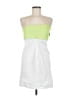 Flat White 100% Cotton Color Block White Cocktail Dress Size S - photo 1