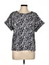 MELLODAY Animal Print Ivory Short Sleeve Blouse Size L - photo 1