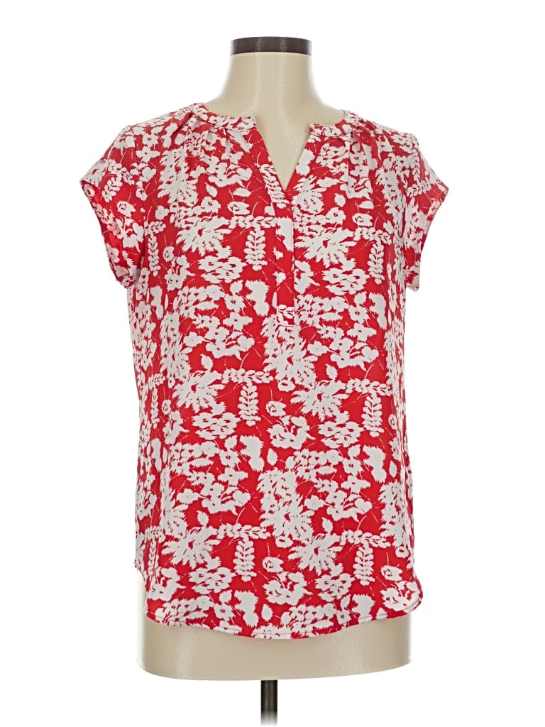 Pre-owned Fun2fun Short Sleeve Blouse In Red