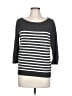 Ann Taylor LOFT Outlet 100% Cotton Stripes Gray Pullover Sweater Size L (petite) - photo 1
