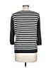 Ann Taylor LOFT Outlet 100% Cotton Stripes Gray Pullover Sweater Size L (petite) - photo 2