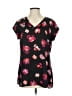 CAbi 100% Polyester Hearts Black Short Sleeve Blouse Size S - photo 1