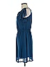 Elle 100% Polyester Solid Blue Casual Dress Size M - photo 5