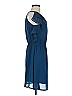 Elle 100% Polyester Solid Blue Casual Dress Size M - photo 4