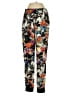 Aqua 100% Polyester Floral Black Casual Pants Size S - photo 1