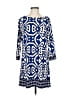 Laundry by Design Print Blue Casual Dress Size 6 - photo 1