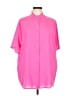 Assorted Brands Solid Pink Short Sleeve Blouse Size L - photo 1