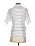 Garnet Hill Stripes Silver Short Sleeve Blouse Size 4 - photo 2