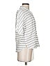 Garnet Hill Stripes Silver Short Sleeve Blouse Size 4 - photo 4