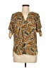 MICHAEL Michael Kors Paisley Brown Short Sleeve Blouse Size M - photo 1