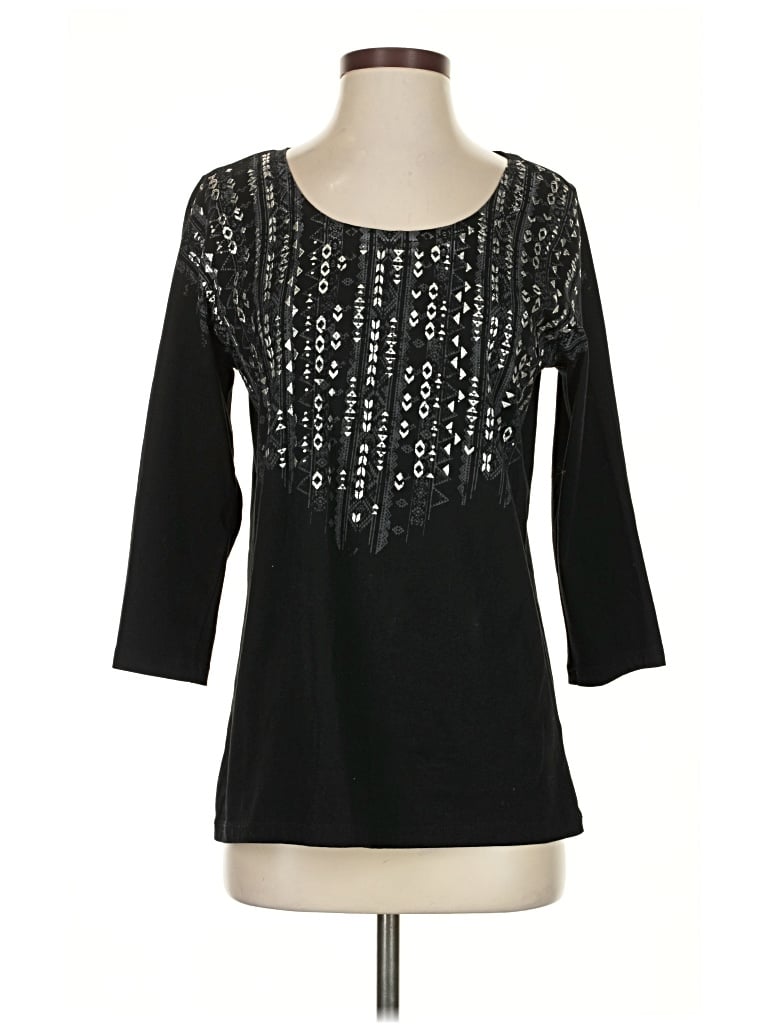 Pre-owned Relativity 3/4 Sleeve T-shirt In Black