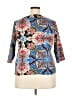 Rafaella 100% Cotton Paisley Blue Cardigan Size 2X - photo 2