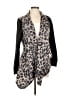 Simply Vera Vera Wang 100% Polyester Animal Print Gray Jacket Size L - photo 1