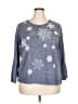 Avenue Floral Blue Pullover Sweater Size 18 - 20 Plus - photo 1