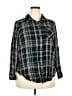 Torrid 100% Rayon Plaid Black Long Sleeve Button-Down Shirt Size 2X Plus (2) - photo 1