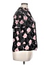 Adrienne Vittadini Floral Black Short Sleeve Blouse Size XL - photo 4