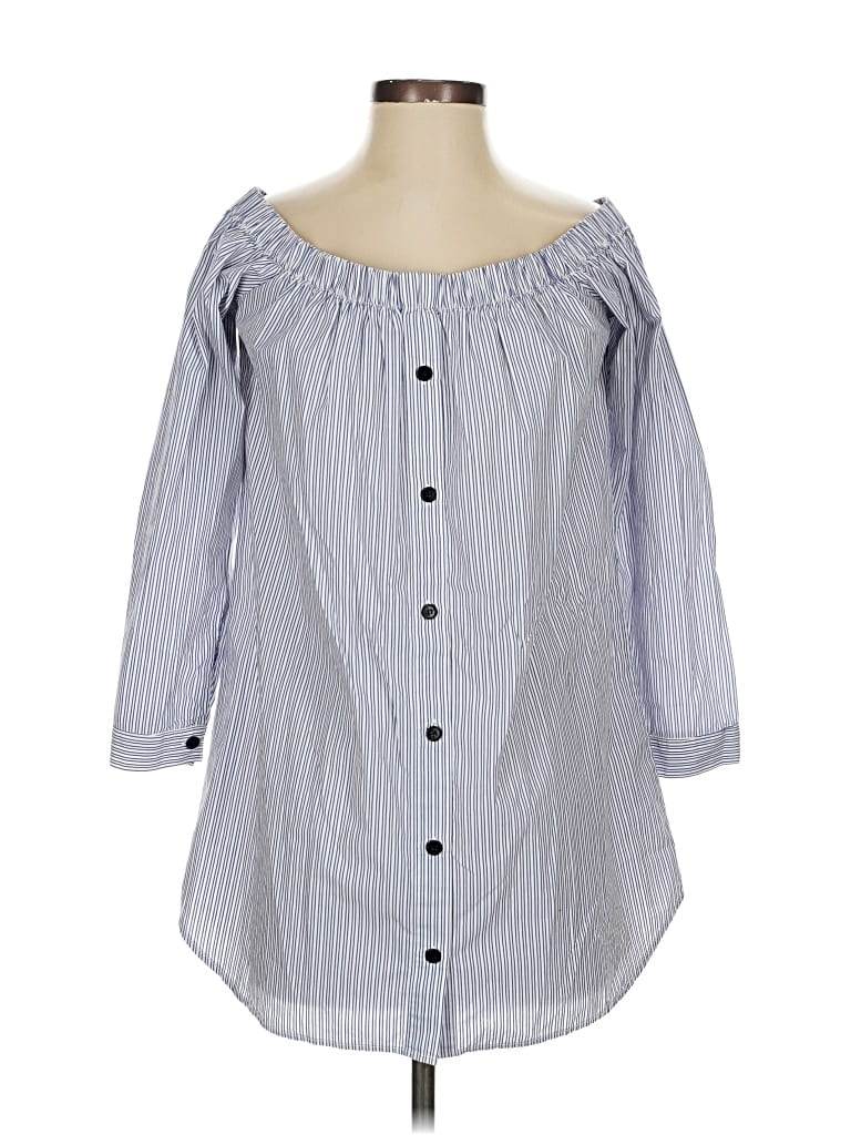 Pre-owned Reformation 3/4 Sleeve Blouse In Blue