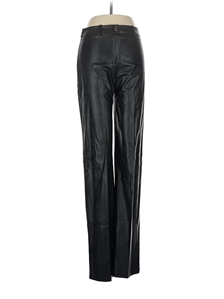 Pre-owned Boohoo Faux Leather Pants In Black