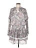 Aqua 100% Polyester Paisley Gray Casual Dress Size M - photo 1