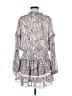 Aqua 100% Polyester Paisley Gray Casual Dress Size M - photo 2