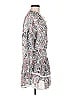 Aqua 100% Polyester Paisley Gray Casual Dress Size M - photo 4