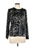 TanJay Animal Print Silver Long Sleeve Top Size L - photo 1
