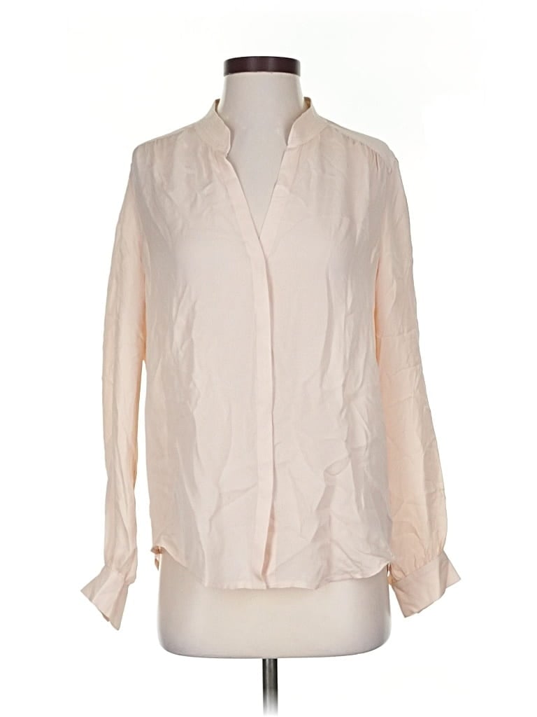 Pre-owned L'agence Long Sleeve Blouse In White