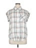 True Craft Plaid Silver Sleeveless Button-Down Shirt Size 0X - photo 1
