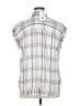 True Craft Plaid Silver Sleeveless Button-Down Shirt Size 0X - photo 2