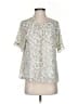 Very J 100% Polyester Ivory Short Sleeve Blouse Size S - photo 1