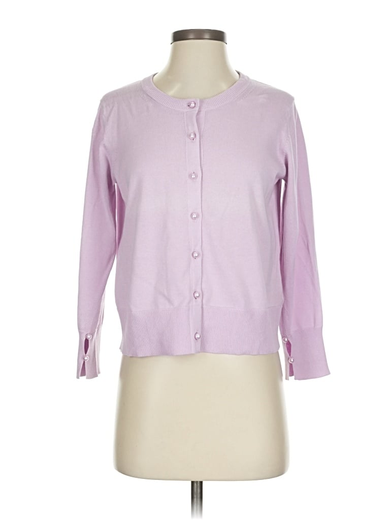 Pre-owned Margaret O'leary Cardigan Sweater In Purple