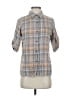Alice + Olivia Plaid Gray Short Sleeve Button-Down Shirt Size 00 (estimated) - photo 1